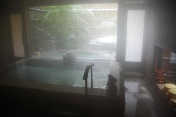 The hot tub inside