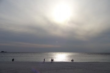 Winter sunset at Shirahama Beach