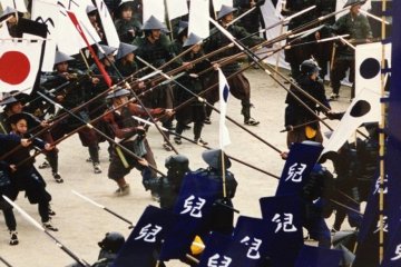 Mock samurai battle
