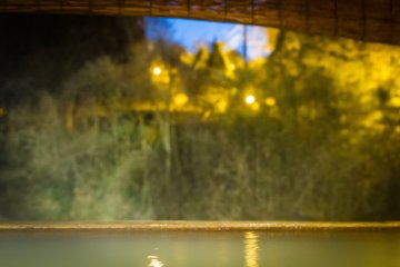 View from the Daimaru Ryokan's riverside baths, free with your BBC Nagayu stay