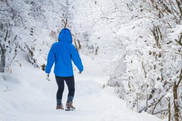 Snow tunnels on the trail to Mt. Hoshisho