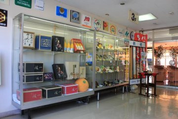 One of the restaurants and souvenir shops in the terminal