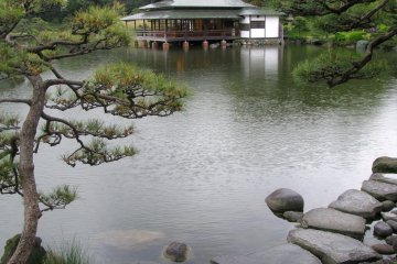 Tea house on the other side of the pond