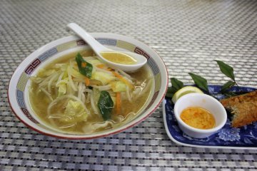 Chanpon ramen and jakoten katsu at Eagle restaurant