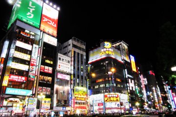 With night lighting Shinjuku looks different
