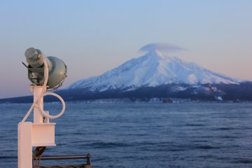 Mt. Rishiri looked stunning in the low sun with its faded colours.