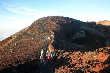 At the top