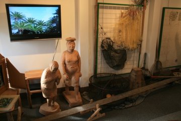 Displays of Ama San items in the museum