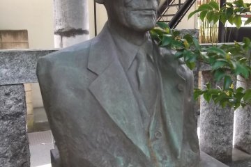 A bust of a local worthy