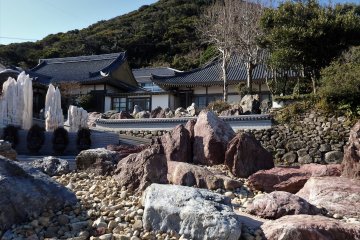 The temple contains a unique rock garden