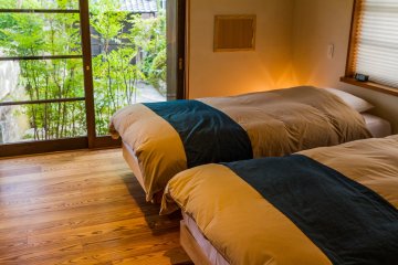 The bedroom even has views of the garden