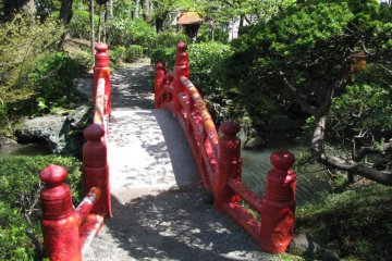 Traditional bridge of a Japanese garden