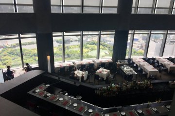  Looking down into the restaurant, Sorasio