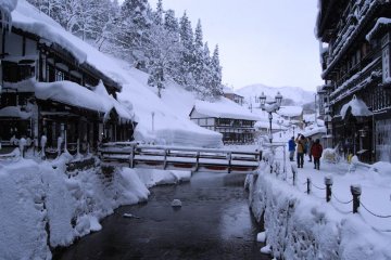Ginzan Onsen just before nightfall