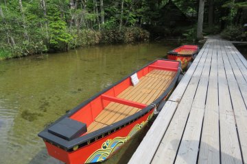 Boat at Myojin Pond used for festivals