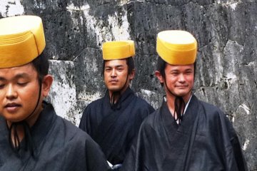 Shuri Castle a world heritage site in Naha Okinawa is often used as a setting for historical dramas on TV