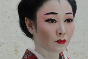 A close-up on one of Urashima's dancers
