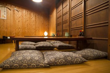 The main dining room is Japanese style