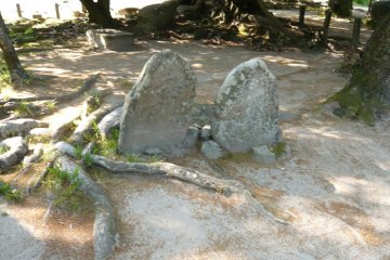 Temple grounds with remnents from the past