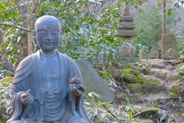 Buddhist statue and stone pagodas
