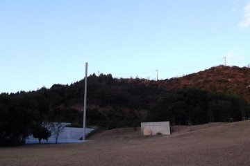 <p>The museum is built into the landscape, becoming part of the scenery</p>