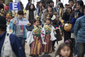 Cute kids in colorful dress