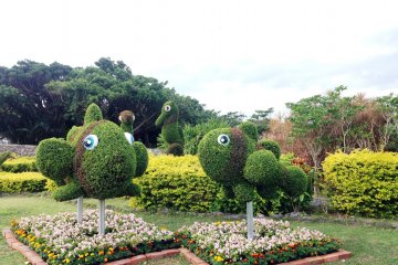 Giant fish topiary at the Oceanic Culture Museum