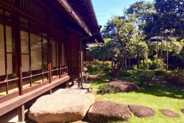 The veranda faces the rambling garden