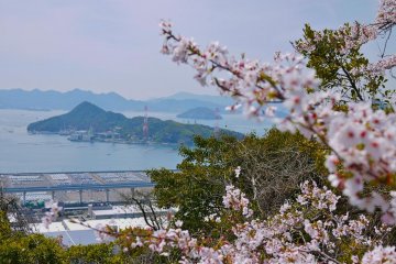 Great views of the islands beyond in the seto-naikai sea and the Mazda factory below