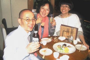 Asahi Beer and great selection of wine at the Volta Bar and Bistro in Osaka