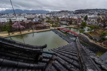 The ancient roofs of the castle make the views even more enjoyable!