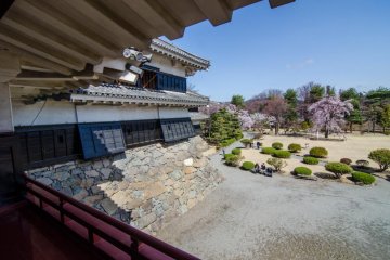 Looking out at the castle and grounds from the moon viewing room.