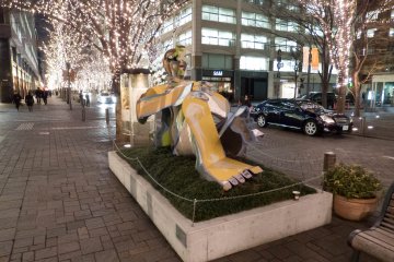This Picasso inspired design looks even more impressive amongst the lights
