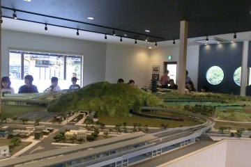 Full length view of N-gauge diorama