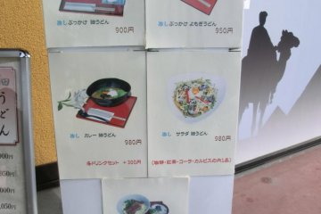 Set meals of udon at Shuchaku Eki