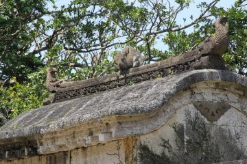 The top of the stone gate appears to be a torrii as seen from a distance