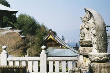 <p>A view out to the Seto Inland Sea from Daisho-In Temple</p>