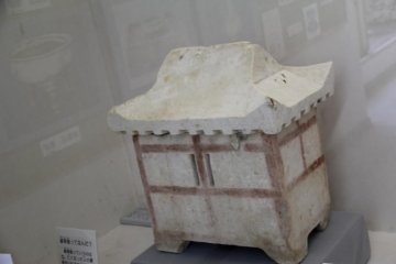 <p>A Kotsutsubo representative of those used to hold the remains of the dead inside Tamaudun as shown in the small museum inside the admission gate</p>