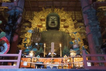 The great buddha at Todaiji temple in Nara—very calm and peaceful at night