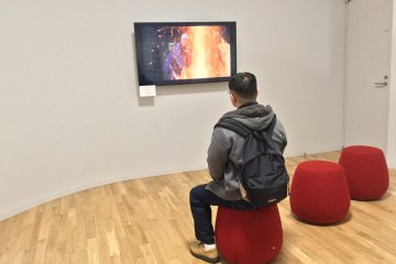 video and pictorial displays about the history and production of swords