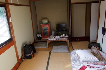 The futons were already set out for easy use