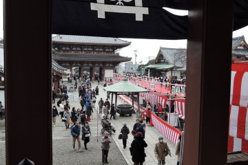A view from the main buildings as the grounds fill
