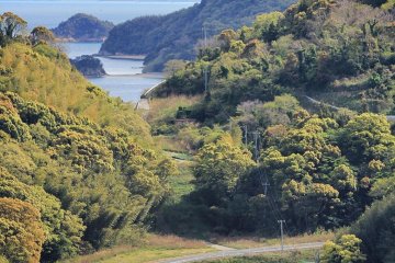 Another view from the top of the castle, with Mt. Ishizuchi in the distance