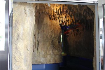 <p>The entrance to the bat-themed cave</p>