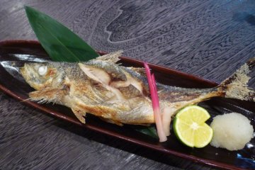 steaming hot Isaki baked in salt