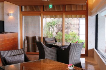 Natural hues complement the sea views from every table