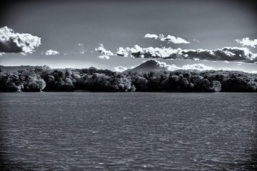 Lake Tama and Mt. Fuji in distance