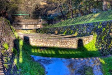 Overflow canal descending from damn into Sayama Park