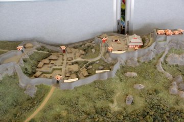 <p>A model rendition of the castle on display in the visitors center shows the East Enclosure on the far left, the 4th Enclosure in the lower middle, the 3rd Enclosure slightly below the palace on the 2nd Enclosure, and the 1st Enclosure on the far right</p>