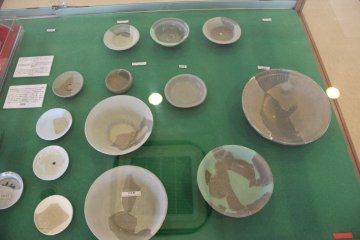 <p>Pottery recovered from the castle ruins are on display in the visitors center</p>